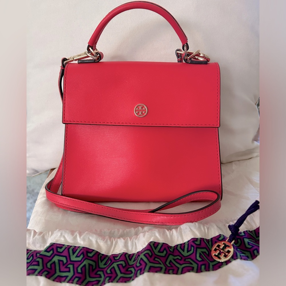 🌺 TORY BURCH SMALL PARKER LEATHER TOP HANDLE SATCHEL🌺